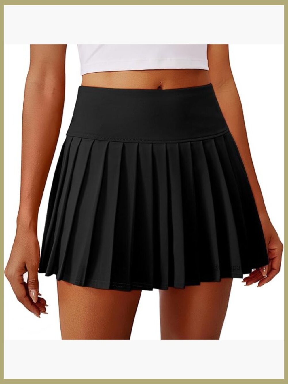 Pleated Tennis Skort with Inner Shorts and Pocket, Quick Dry, High Waist Mini